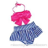 YABINA Little Girls' Bikini Swimsuit Rose Red B072VBB3N7